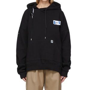 Ader Error Korean Streetwear Black Rivet Hoodie